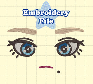 Sullen Anime Face Embroidery File