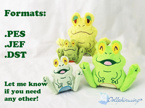 Frog Plush ITH Embroidery Pattern