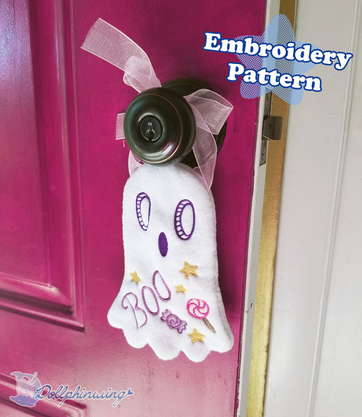 Candy Ghost Embroidery Pattern