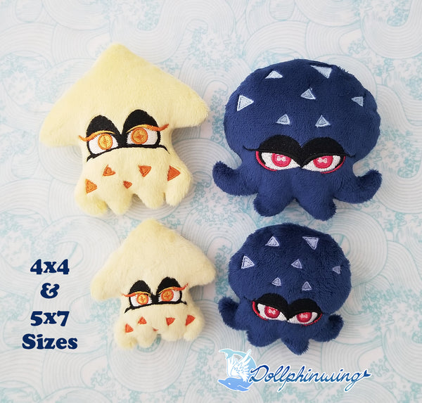 Squid Friends Three ITH Embroidery Pattern